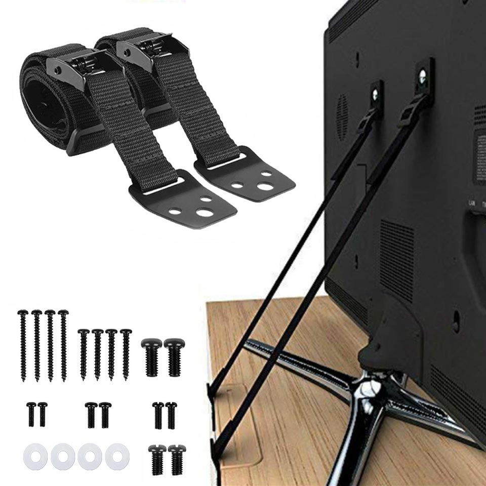 Furniture Hardware Suppliers - 2'li Paket Ayarlanabilir TV Güvenlik Kayışları,