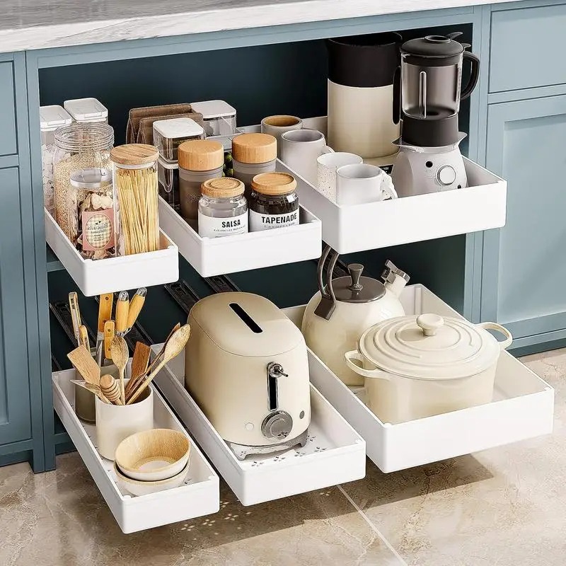 Drawer Slide Pair - 1-2 adet Mutfak Düzenleyici Çekmeceli Dolap
