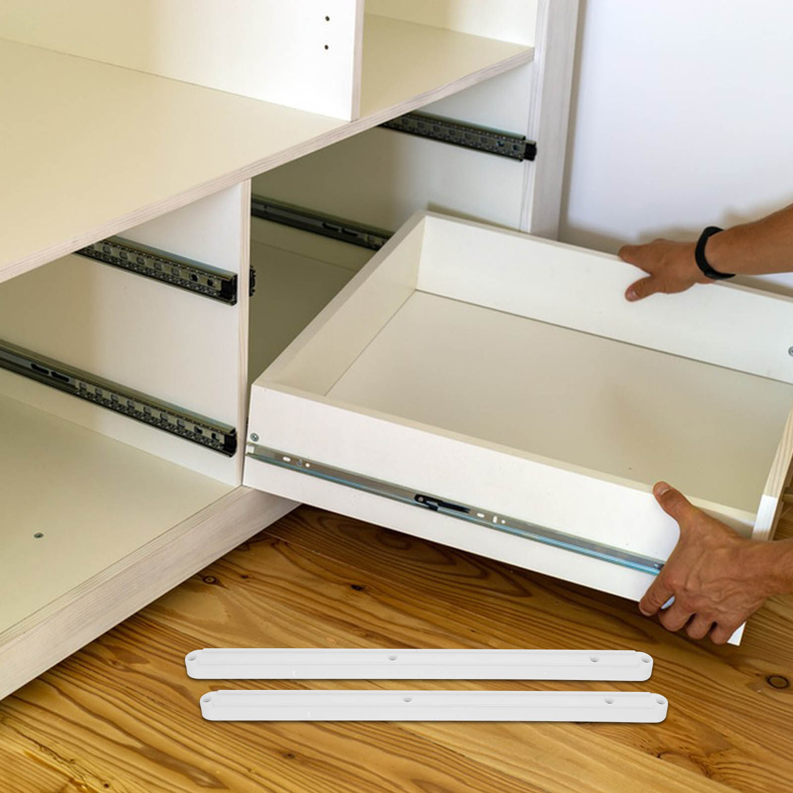 Drawer Slide Pair - 2 adet plastik çekmece kızakları pürüzsüz