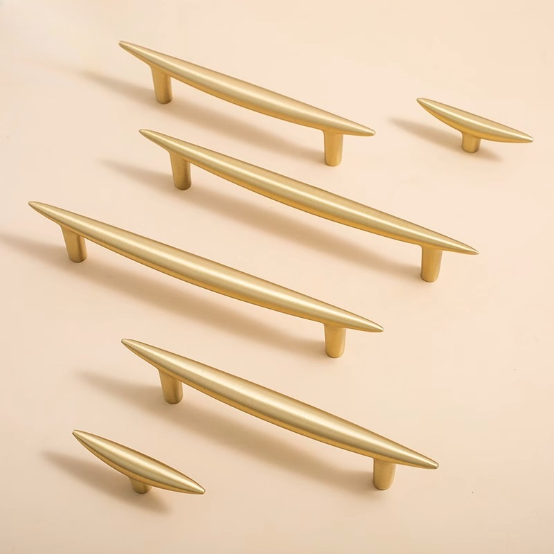 Furniture And Kitchen Hardware Fitting - İskandinav katı pirinç mobilya kolları gardırop