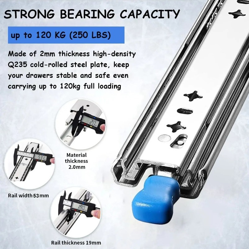 Drawer Slide Pair - 1 Çift Ağır Hizmet Tipi Kilitli