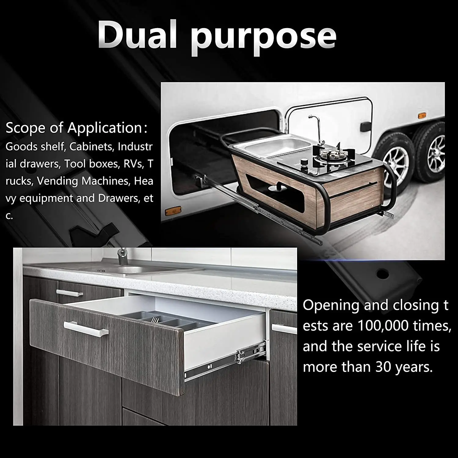 170 Lbs 1 Çift Kilitli Ağır Hi - Drawer Slide Pair incelemesi ve fiyatı