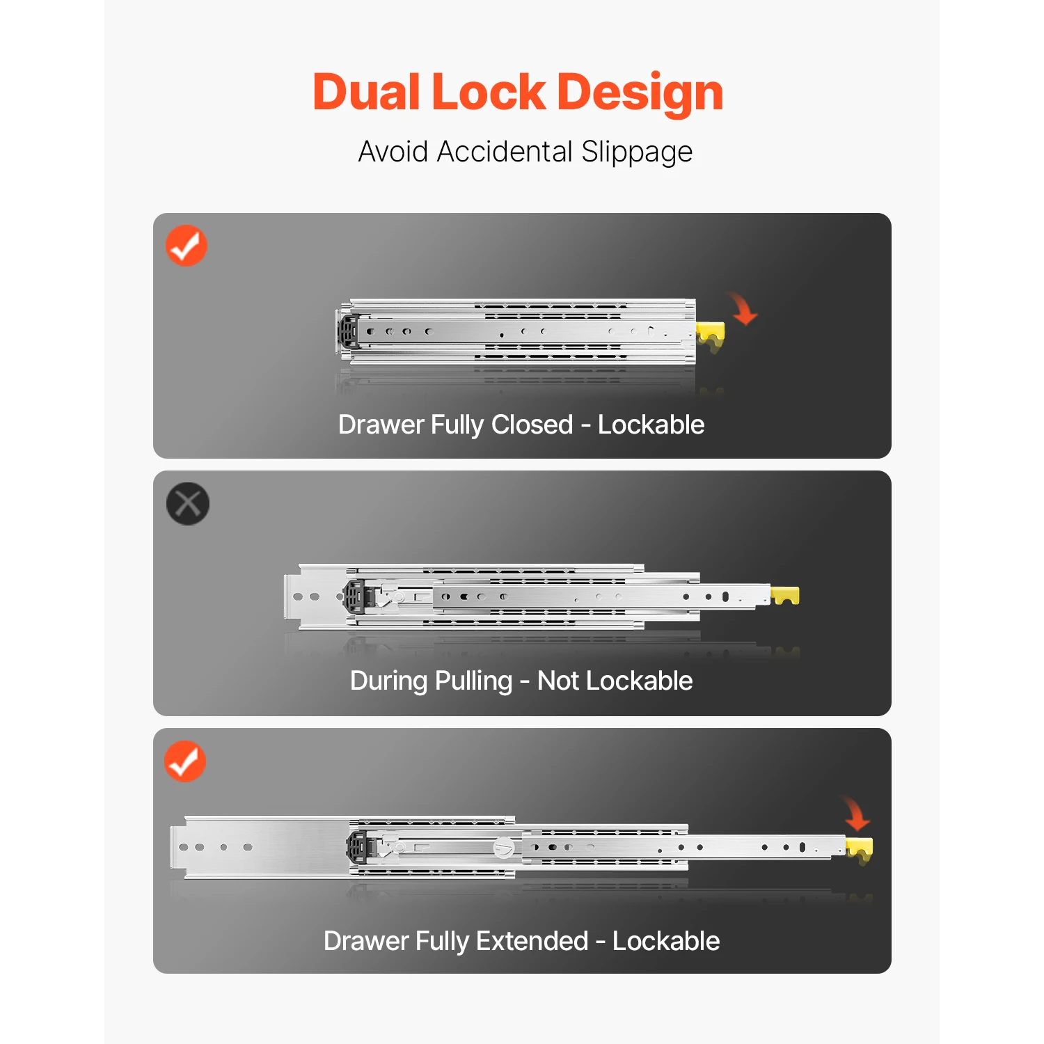 1 Çift Tam Açılır Çekmece Rayl - Drawer Slide Pair incelemesi ve fiyatı